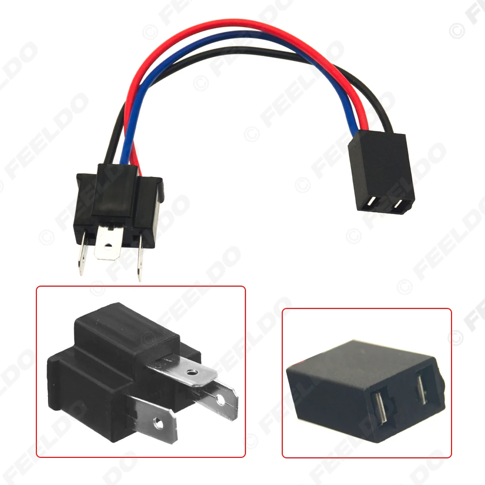 Car Headlight Lamp Wiring Socket Adapter H4 To H7 Connector Plug Auto Light Wire Cable