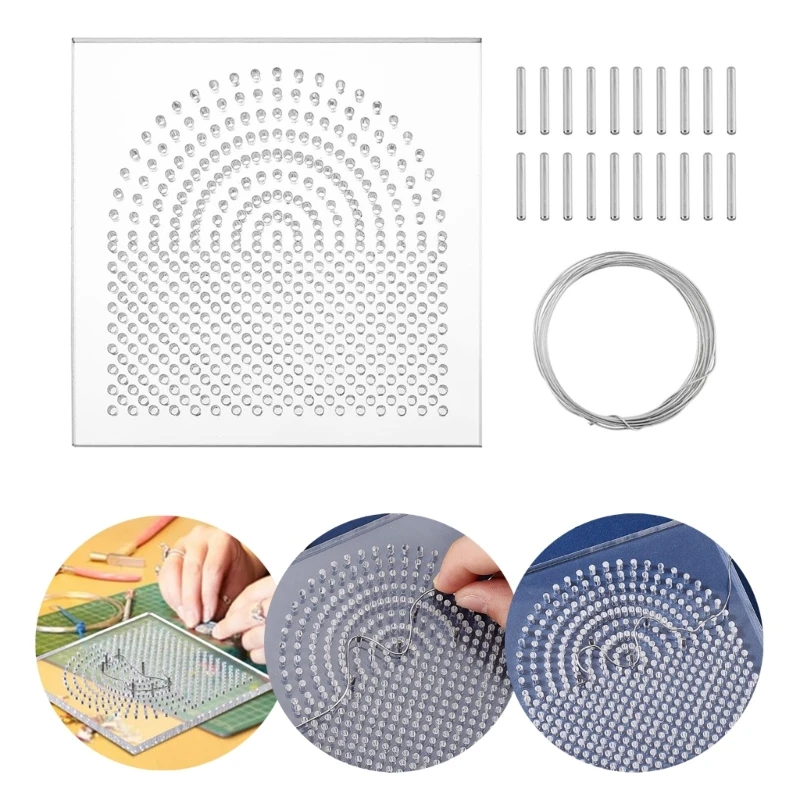 Panneau d'emballage de bijoux en acrylique élégant, gestion de fil carré, planches d'emballage pour le travail des fils de bijoux