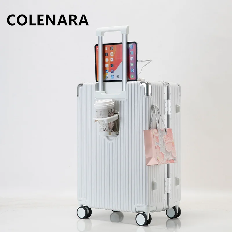 Colenara Herren koffer 20 Zoll PC Boarding Box 24 "Aluminium rahmen Trolley Case große Kapazität Trolley Case Damen gepäck