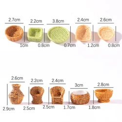 Cesta De Bambu Para Casa De Bonecas, Decoração De Móveis, Cadeira De Pá De Lixa, Acessórios Em Miniatura, Atacado, 1:12