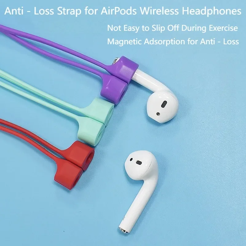 

Invisible Magnetic Silicone Neck Strap for Apple AirPods， Anti-Loss Soft Secure & Comfortable Lanyard