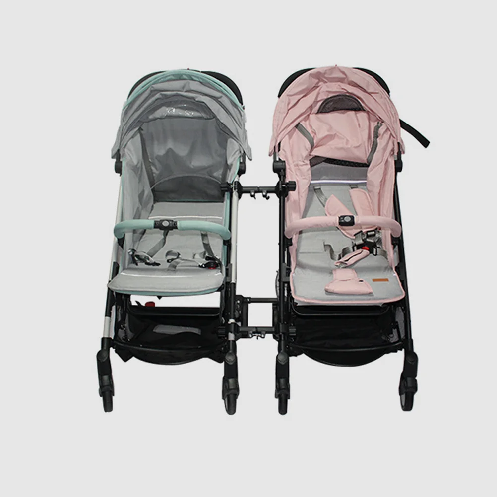 1 conjunto de conector para carrinho de bebê, ferro premium, plástico, acessórios de conexão para carrinho duplo, ajustável para caminhada ao ar livre