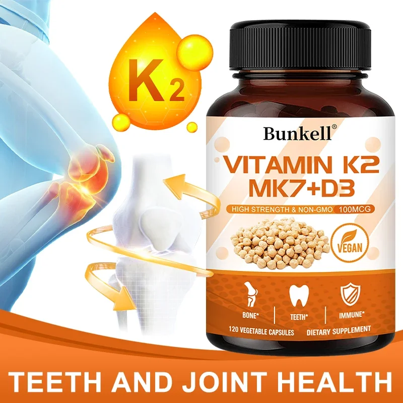 Premium Vitamin D3 Plus K2 (MK7) [With BioPerine for Maximum Absorption] Natural Supplement for Bone, Teeth and Heart Health