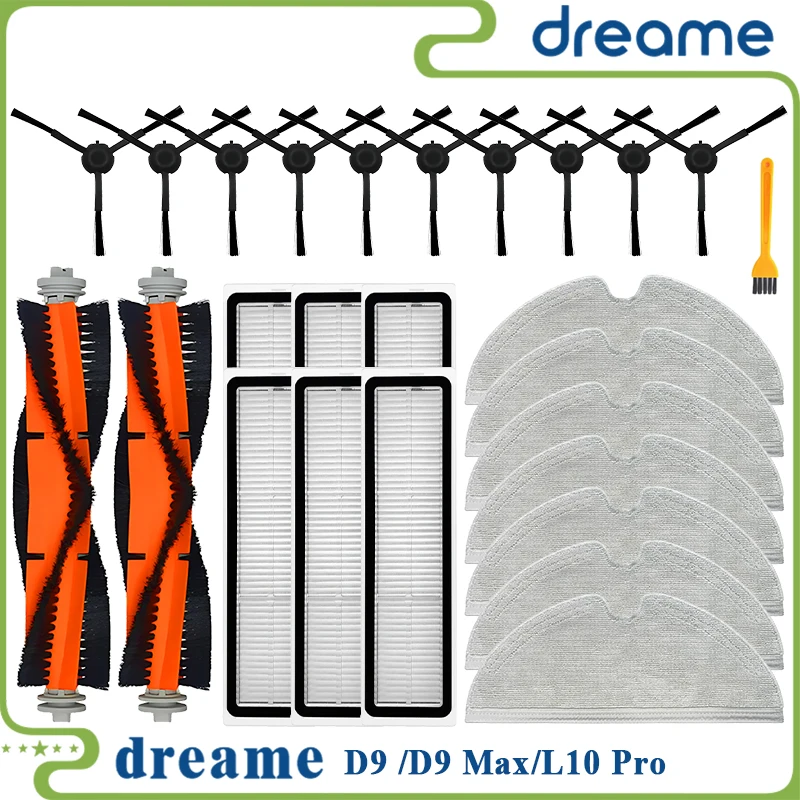 Fit For ( Dreame D9, D9 Max, L10 Pro, Trouver LDS Finder ) Roller Side Brush Mop Water Tank Filter Dust Box Accessory Part