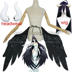 Overlord Albedo Wings Cosplay Costume Props for Halloween Party Overlord Cosplay Costume Women White Dress Overlord Albedo Shoes