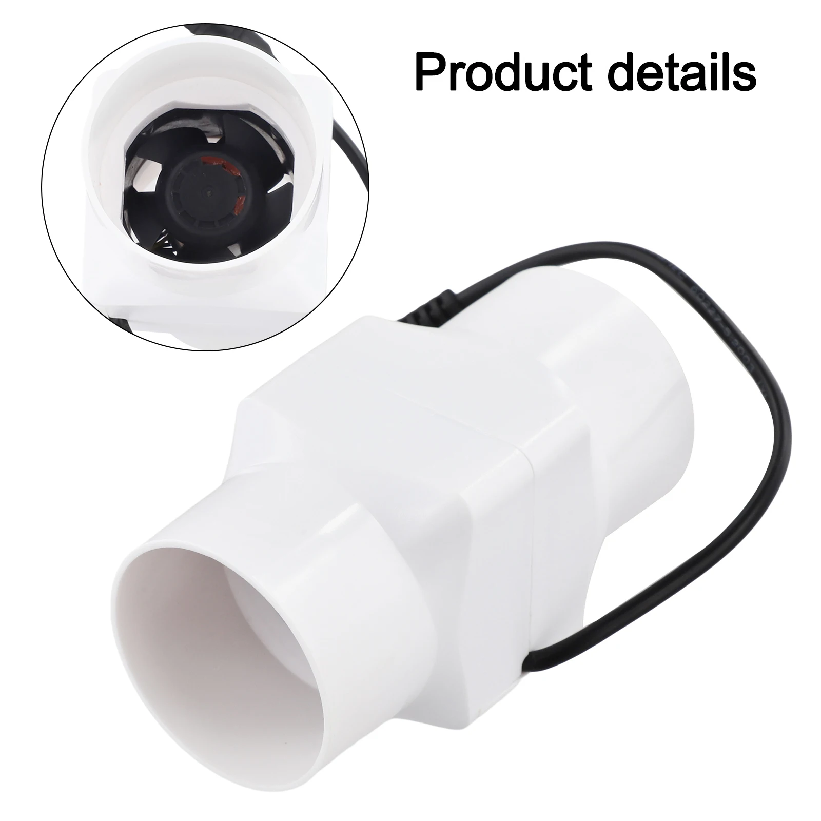 Appliance Black Duct Fan Flexible Installation Options High Air Volume Long-lasting PVC Material Powerful 6W Output