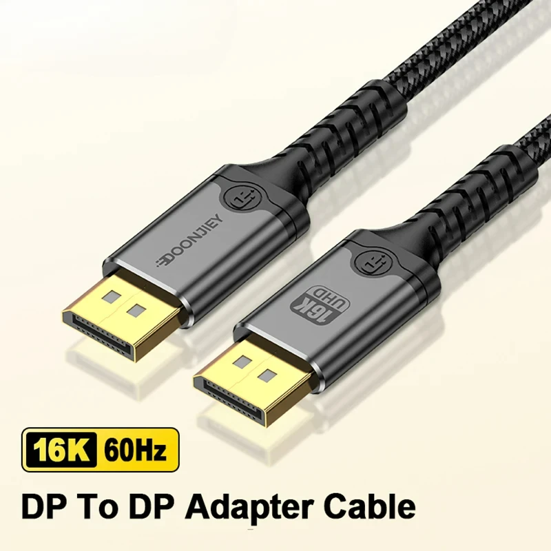 16K DP 2.1 Cable Display Port Male To Male 8K@120Hz 4K@240Hz 80Gbps HDR Video Audio Displayport Cable for TV Laptop Xbox Project