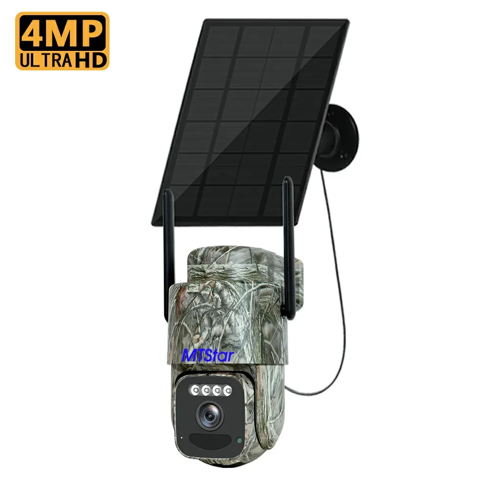MTStar Solar 4G PTZ Camera System IP66 Waterproof Color Night Vision PIR Detection Two Way Audio Security Monitor NVR EseeCloud