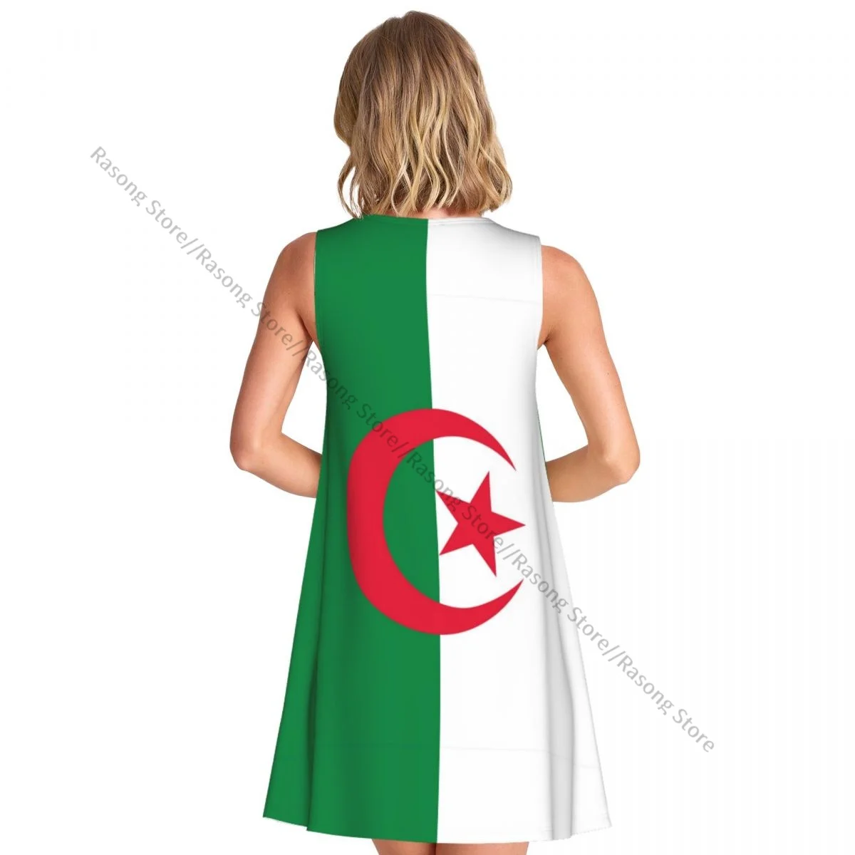 女性のドレスアルジェリアの国旗夏カジュアル T シャツビーチカバーアップタンクドレス