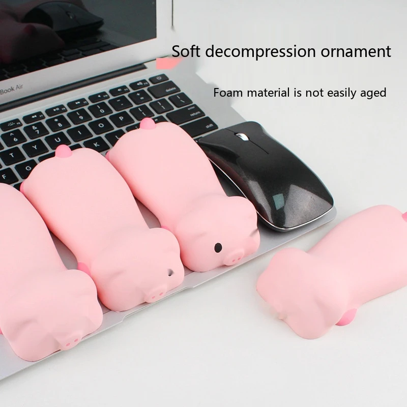 Cartoon Pig Silicone Wrist Rest Mouse Pad 2 Colors Cute Office Gaming Ergonomic Non-Slip Desk Mat