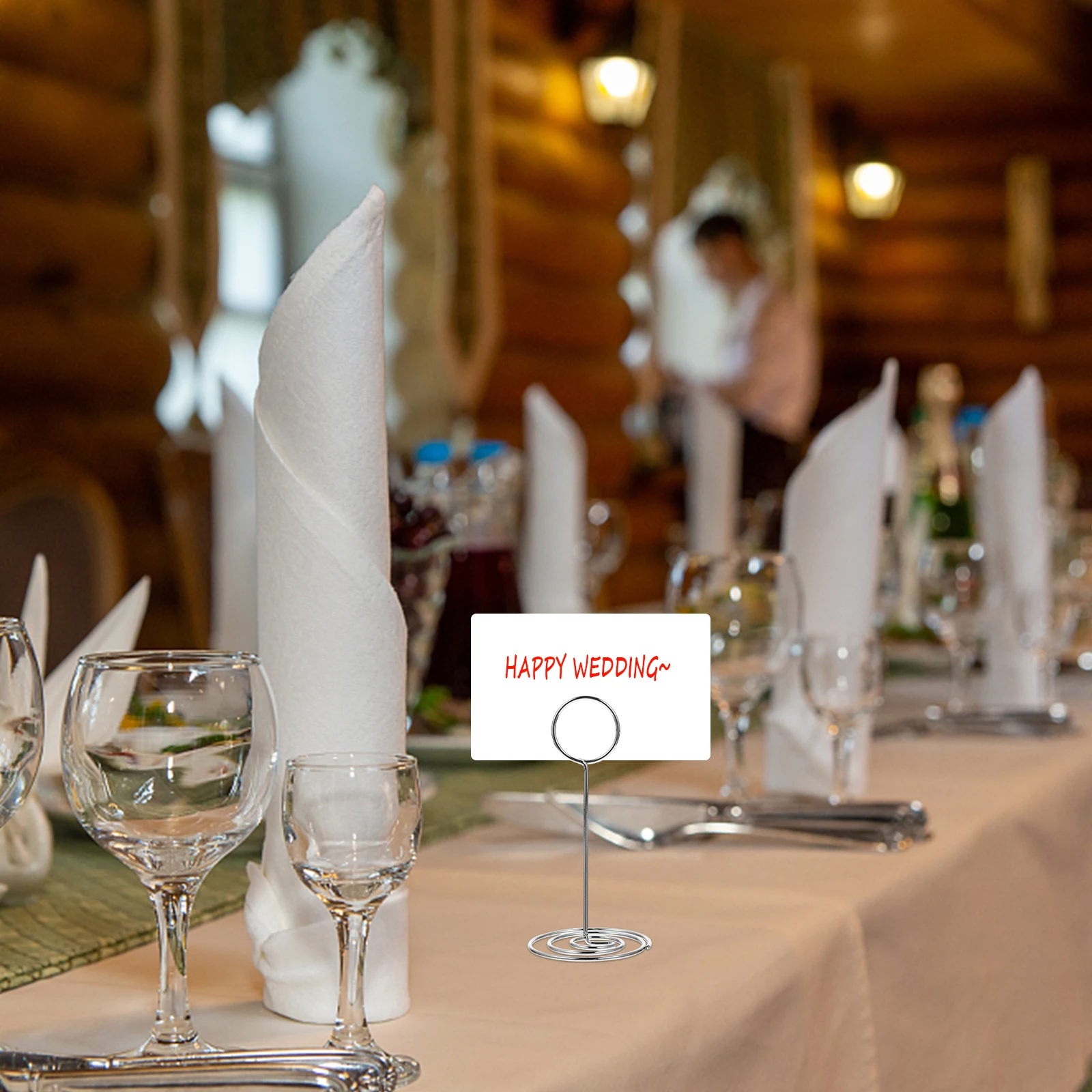 

20 Pcs Desk Card Holder Table Number Holders Note Clips Place for Mini Carbon Steel Cards Memo