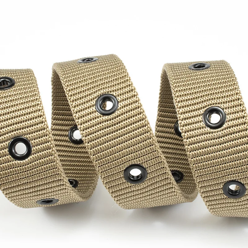 Heren Riem Rechthoekige Metalen Naaldgesp Outdoor Heren Sport Riem Naald Gesp Nylon Riem Ronde Staart Riem Voor Man