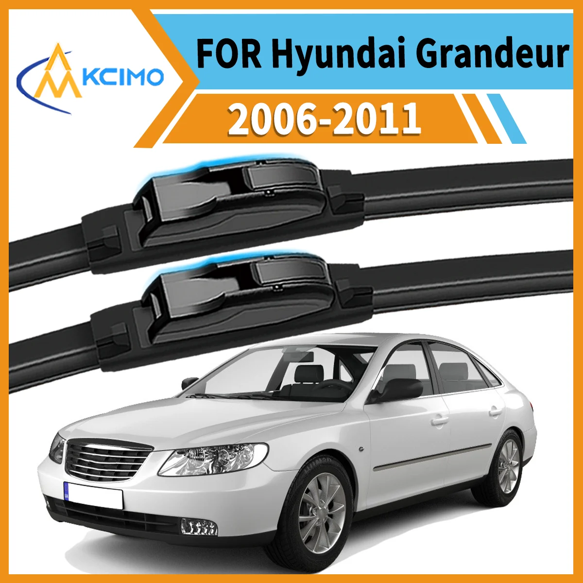 

2PCS All-Weather Wiper Blades Perfect for Hyundai Grandeur TG 2006–2011 Durable Smudge-Free Clean Maximum Driving Safety