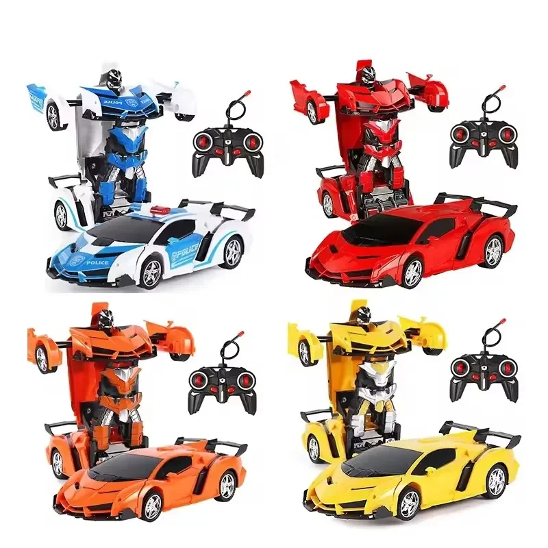 2 In 1 RC Transform Car Robot Toy, Electric Remote Control Deformation Sports Car Model, Cool Remote Control Robot Vehicle, Boys