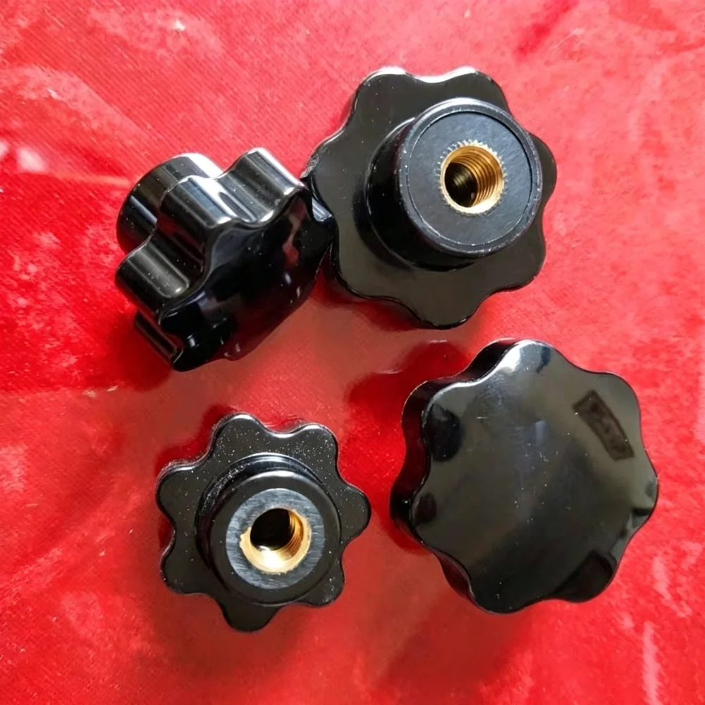 M4 M5 M6 M8 M10~M16 Copper&Iron Plum Hand Tighten Nuts Handle Thread Mechanical Black Thumb Nuts Clamping Knob Manual Nuts