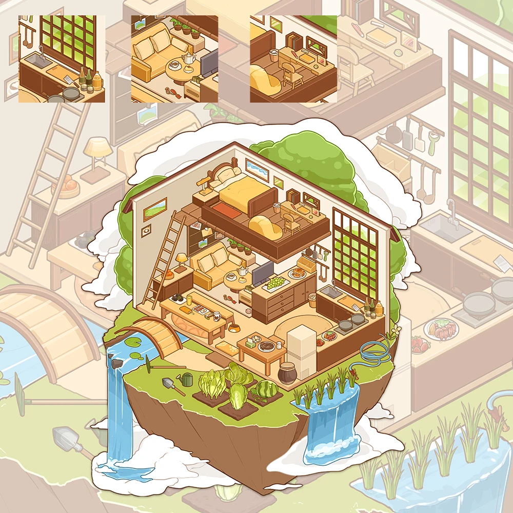 

1 комплект, мультяшная наклейка с пейзажем острова неба, домашняя плавающая наклейка в небе, коллекция книг, альбом, сцена, фестиваль, подарок на день рождения