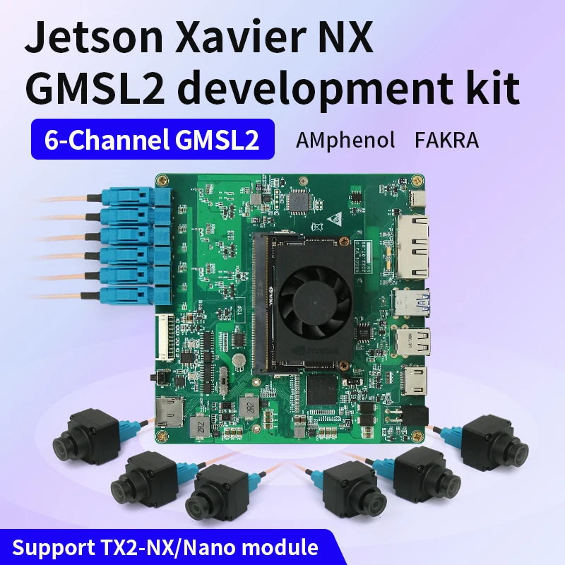 

Макетная плата GMSL2 6-полосная max9296, установка для сбора, комплект Jetson Ксавье NX, бортовой автопилот