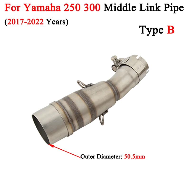 Slip On For Yamaha XMAX 250 300 XMAX250 XMAX300 Motorcycle Exhaust Escape Modify Middle Link Pipe Connecting 51mm Moto Muffler