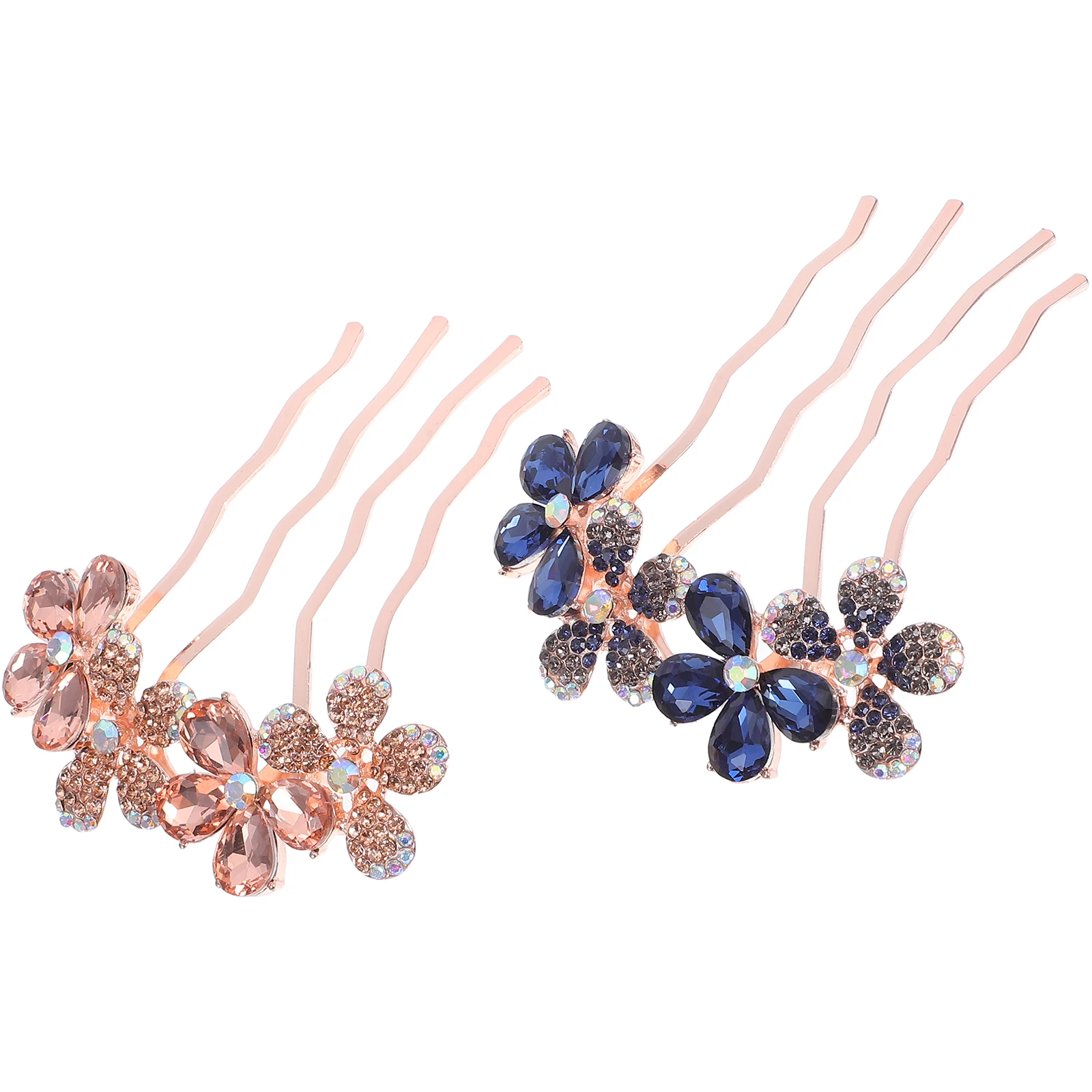 

2Pcs Bridal Hair Comb Rhinestone French Clip Elegant Wedding Hair Accessories Party Sparkly Headpiece for Brides