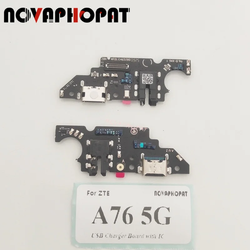 For ZTE Blade A76 5G USB Dock Charger Port Headphone Audio Jack MIC Microphone Flex Cable Fast Charging Board With IC