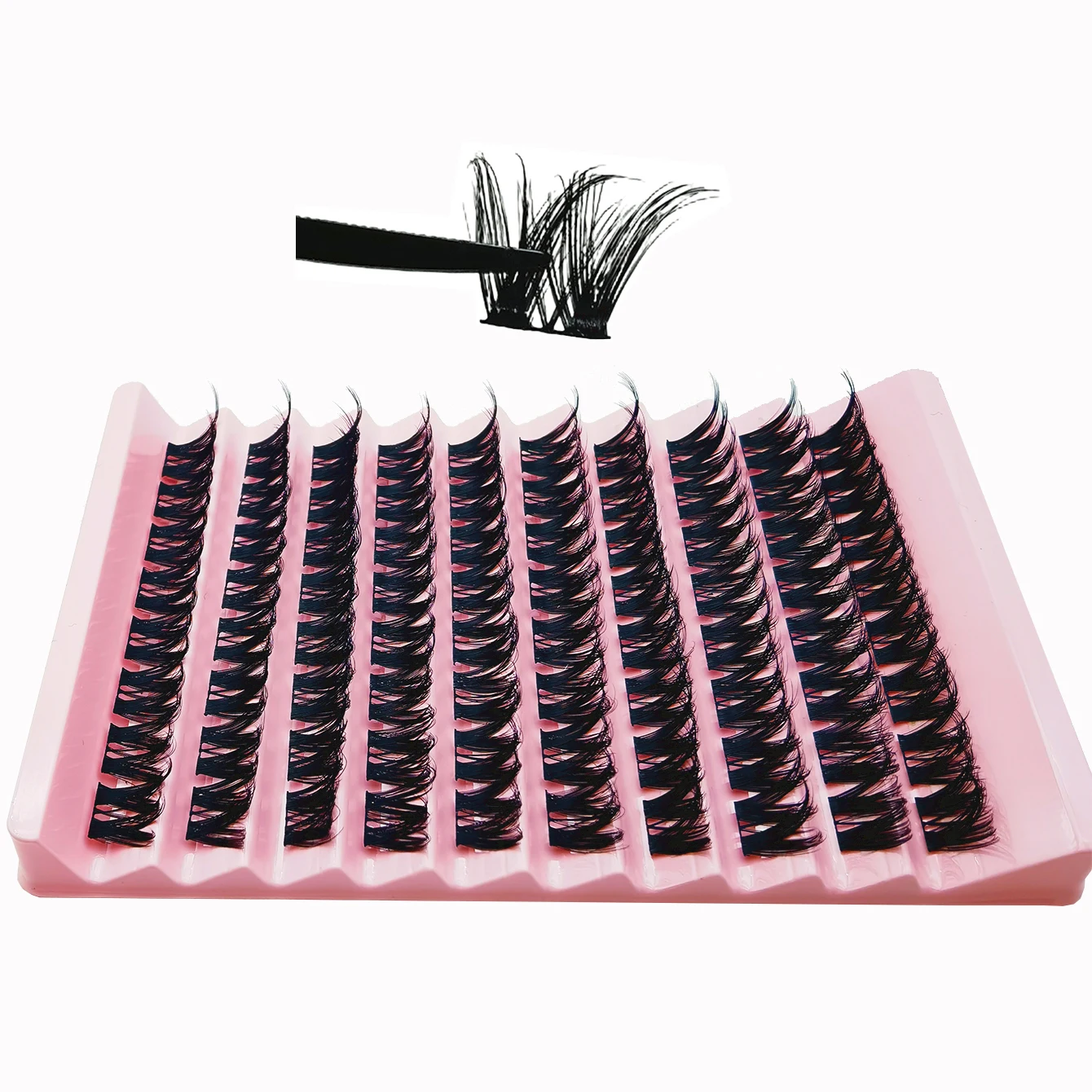 80 Clusters aus gemischtem Cluster-Wimpern, segmentierte Verlängerung, dicke D-Curl, 15 mm natürlicher Stil, schaffen ein auffälliges Aussehen