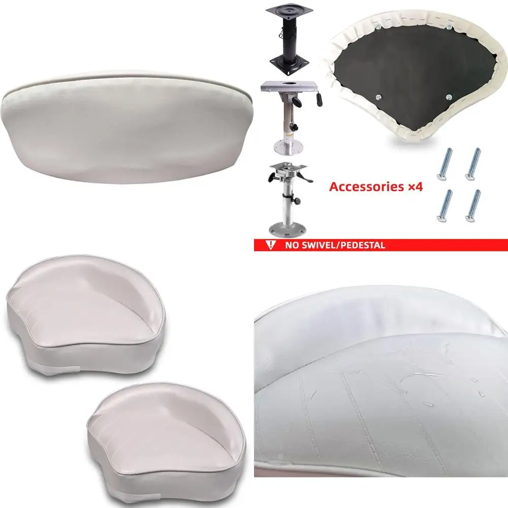 

Комплект из 2 универсальных сидений для рыбалки с лодки, морского класса, для бас-боатов, с подголовником (белые)