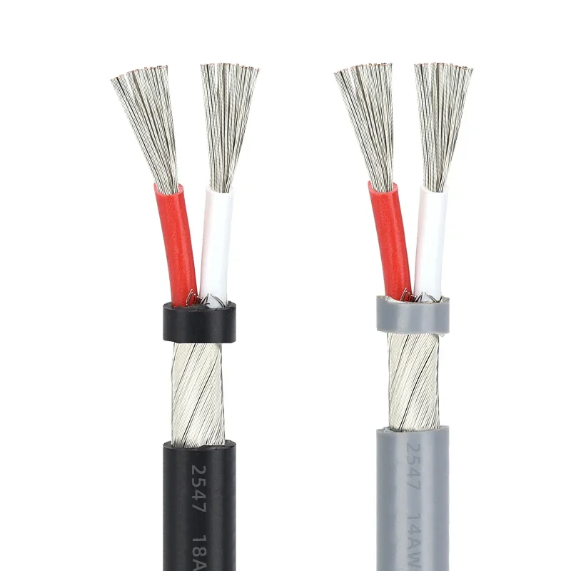 AWM 2547 Shielded 14AWG 2 Core PVC Earthing Tinned Copper Audio Signal Transmission Wire Cable