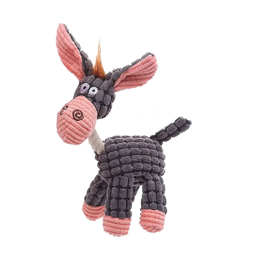 Grijze ezel huisdier klinkende hond katoenen touw tandenknarsen bestendig speelgoed touw hondenspeelgoed pluche geluid interactief speelgoed -1 stuk