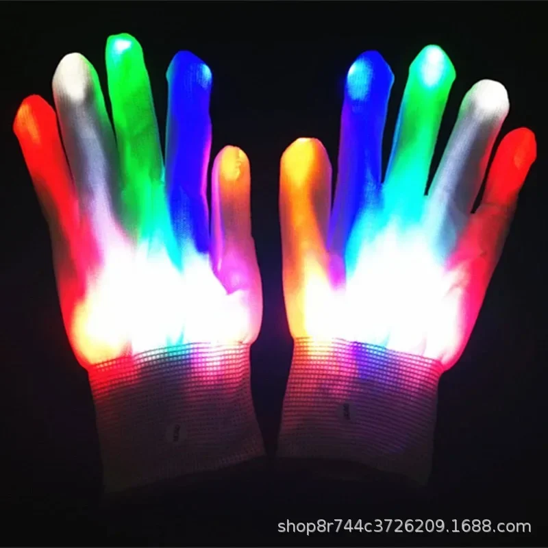 ColorFlashing Color Changing Luminous Gloves Stage Cheer Cool Led Gloves Night Running Bar Atmosphere Props Glowing Party