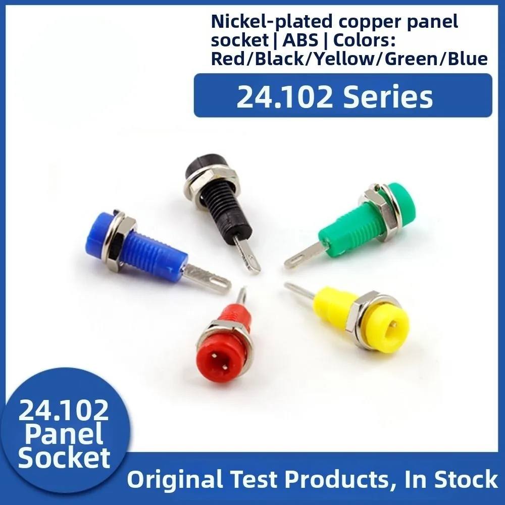 6pcs High Quality 2mm Banana Socket 24*7.3mm Copper/ABS Jack Electrical Connector 5Colors Binding Post Nut Banana Plug