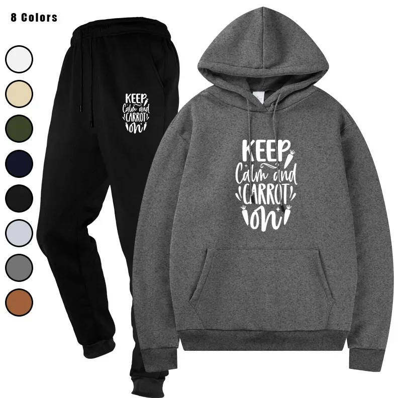 

Men's Fashion Running Two Pieces Sets Hoodies + Pants Sports Suits Tracksuit Casual Sweatshirts Sweatpants Men's Clothing