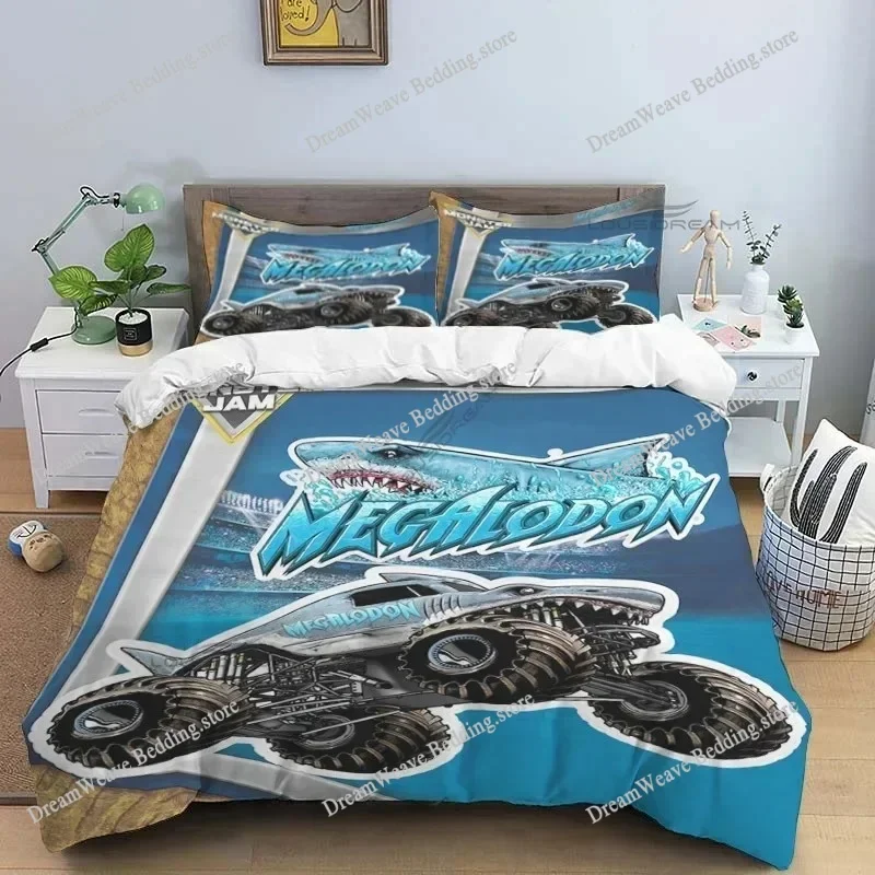 

Super Monster Truck Monster Jam Comforter Bedding Set,Duvet Cover Bed Set Quilt Cover Pillowcase,King Queen Size Bedding Set963