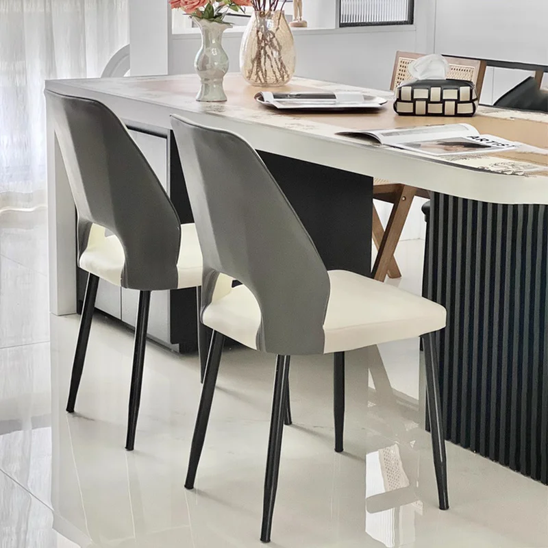 Italian Luxury Dining Chair Home Simple Modern Leisure Armchair Business Thickened Hotel Soft Home FurnitureBag Restaurant Chair image 3