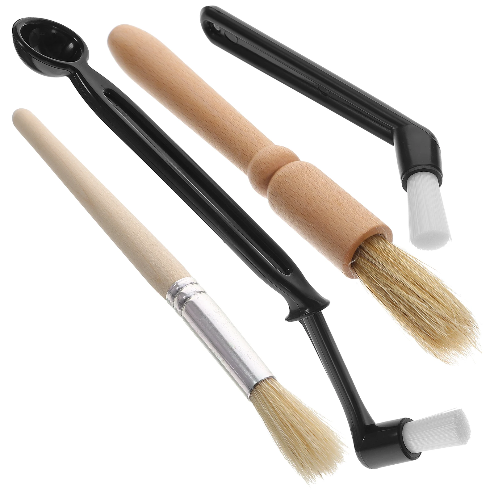 

1 Set Coffee Machine Cleaning Brush Round Handle Long Bristles Multi Purpose For Coffee Powder Grinder Espresso Maker Tools