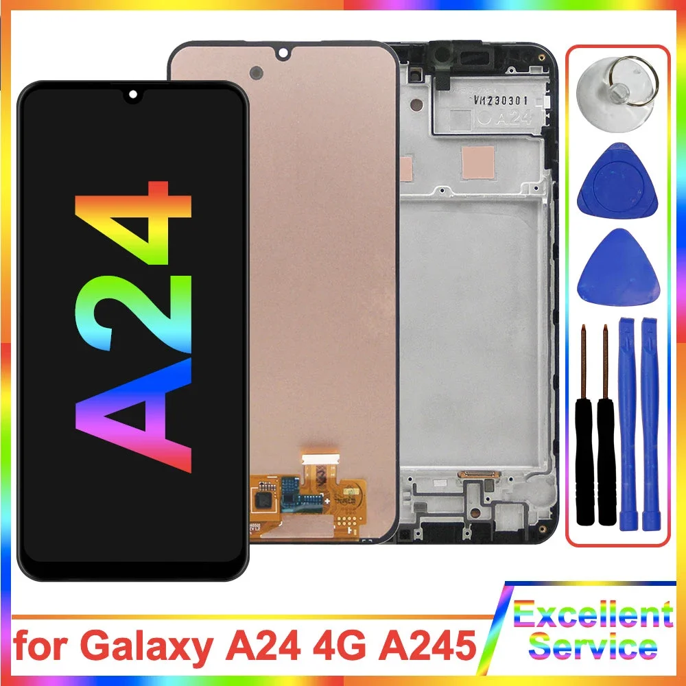 Super AMOLED A24 4G Display for Samsung Galaxy A24 4G A245F LCD Display Touch Screen Digitizer Assembly for Samsung A24 4G A245F