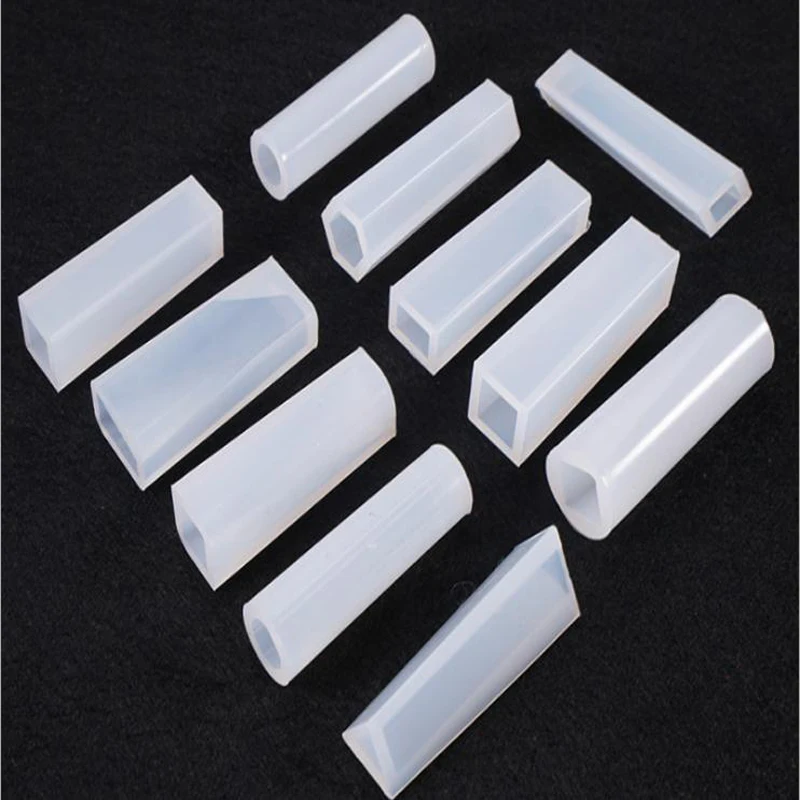 Geometric Silicone Mold Strip Triangle Square Cylinder Pendant No Hole Hanging Ornaments Resin Casting Mould