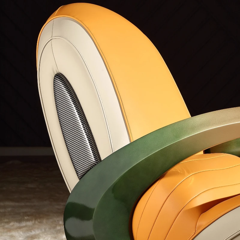 

Дизайнерское кресло для отдыха в гостиной, оранжевое, для чтения, эргономичное, для спальни, одноместное, акцентное, раскладное кресло-реклайнер