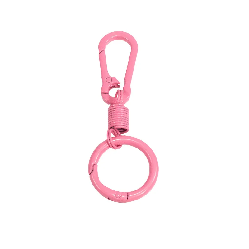 2pcs Colorful Spring Keychain Carabiner Buckle Key Rings