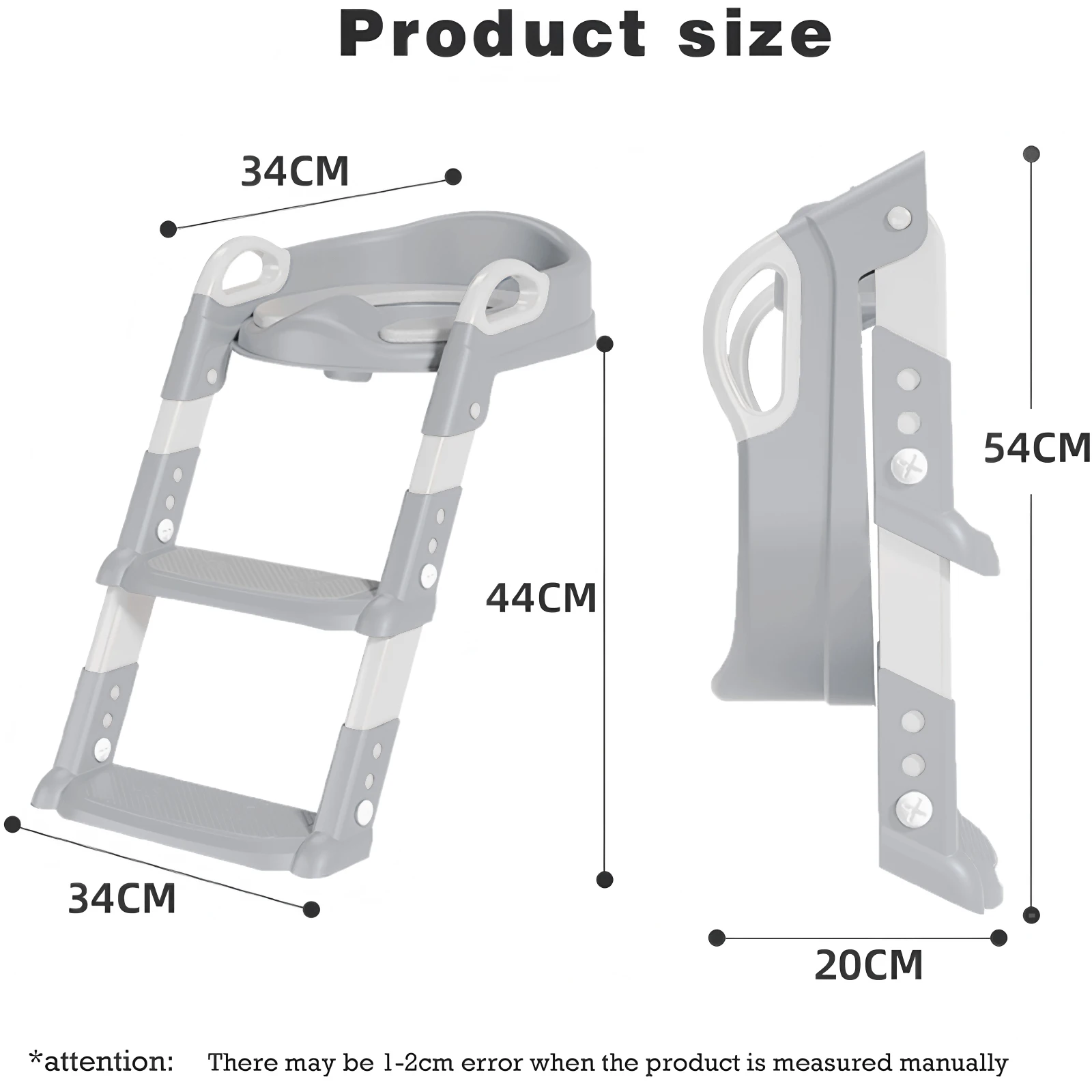 Escada de treinamento para penico - Assento acolchoado macio, altura ajustável, dobrável, antiderrapante com proteção contra respingos - Ready Step Go