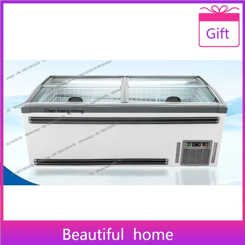 

Horizontal freezer Commercial refrigerator Supermarket frost-free combination Island cabinet Ice cream dumplings Large-capacity