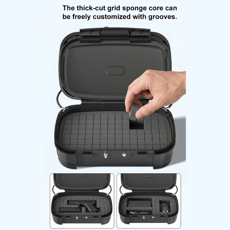 Portable Travel Lock Case with Combination Access, ABS Small Valuables Holder with Two-Level Storage for Beach Pool Gym and