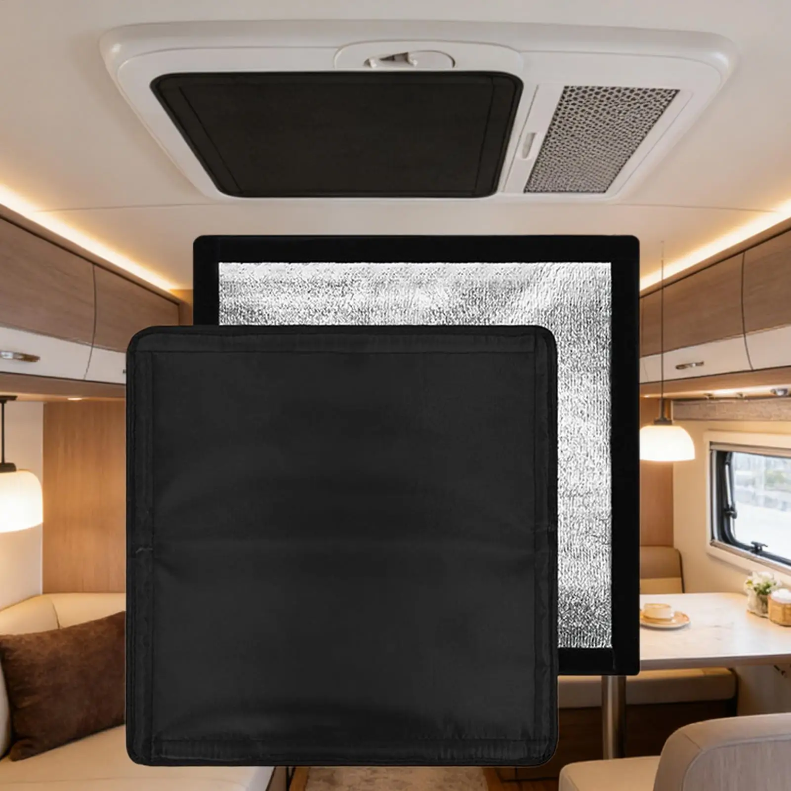 

RV Vent Insulator 2Pcs/set with Reflective Travel Trailer Ventilation Fan Cover Ventilation Sunshade for Exterior Window Ceiling