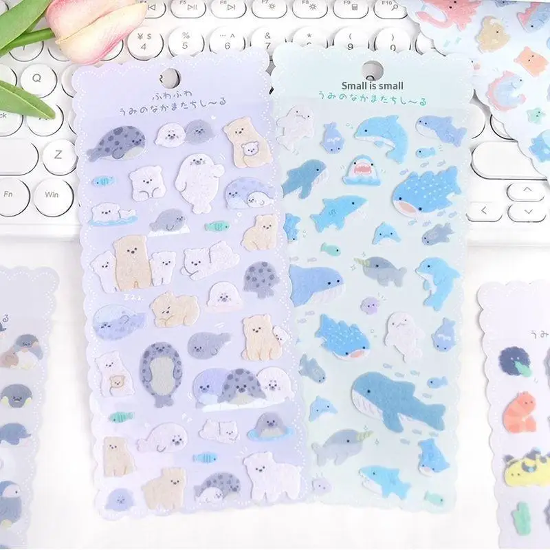 

New New 1Pc Cute Cartoon Animals Felt Cloth Sticker 3D Relief Stickers Fun Scrapbooking DIY Diary Decoration Stationery Stickers
