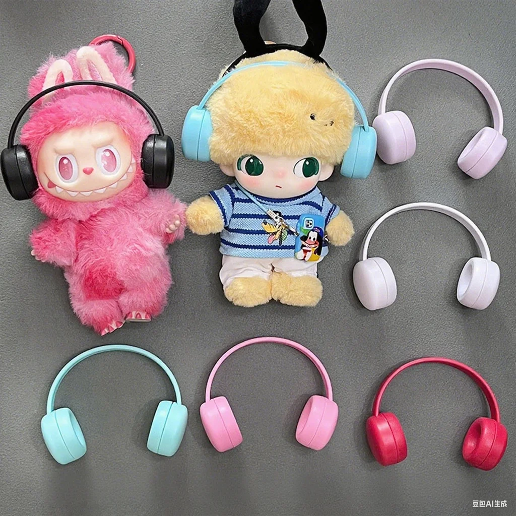 

15 /17 Cm Labubu Doll Clothes Accessories Suitable For 1st/2nd/3rd Generation Colorful Retractable Headphone Collection