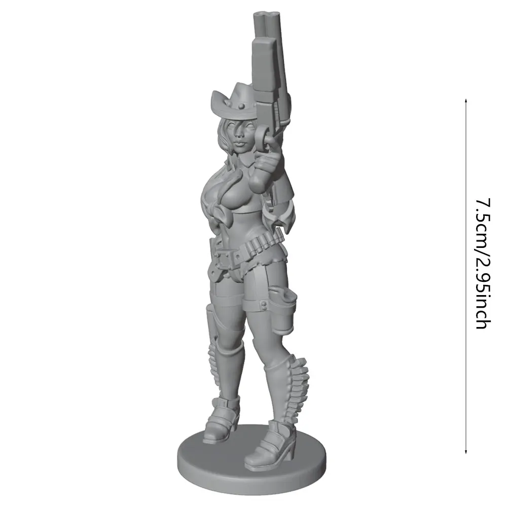 Figura resina miniatura vaquera sin pintar para rol y coleccionismo - imagen 5