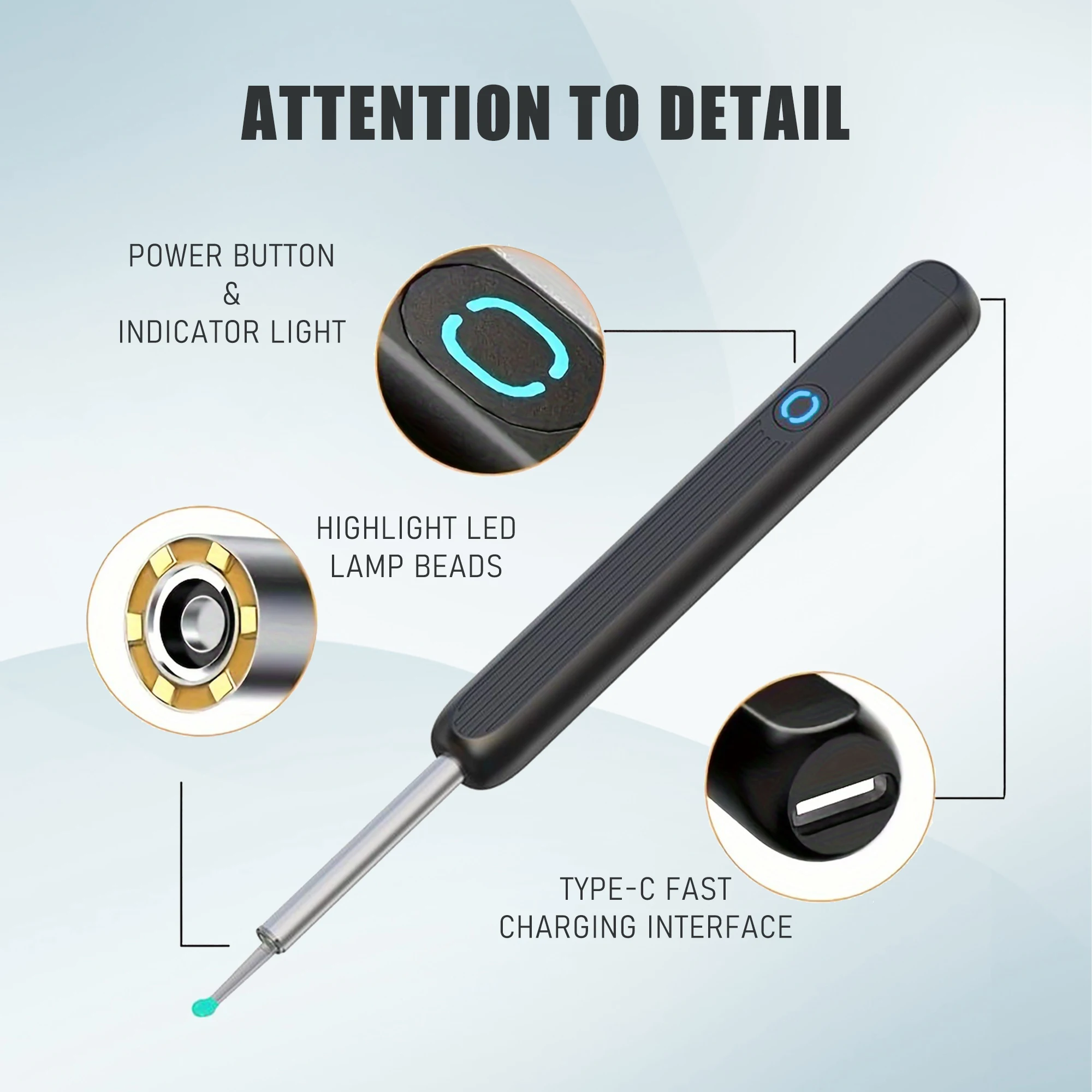 Visual ear pick, wireless WIFI with light, endoscope ear cleaner, visual ear pick