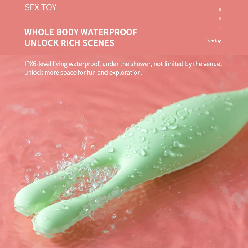 BLACKWOLF-vibrador AV de silicona con doble Clip, masturbador de vibración, estimulador de clítoris, masajeador de pezón, juguete sexual para mujer adulta