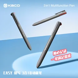 KACO Multifunction Pen Easy 3 in 1 Black/Red Gel Pen,Mechanical Pencil 0.5mm Signature boli Gel canetas Take Notes Daily Writing