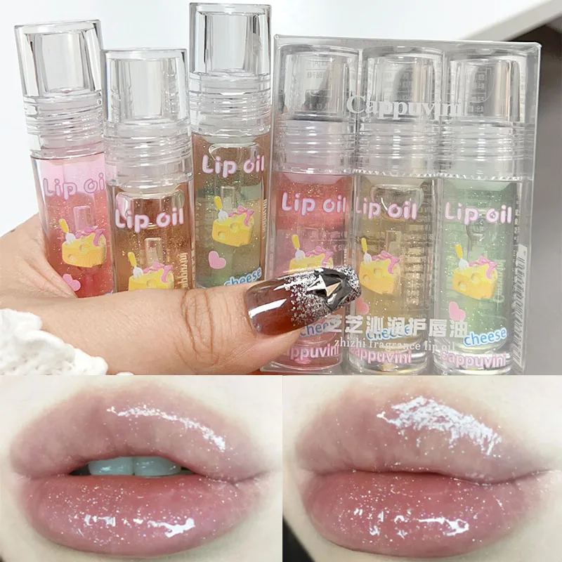 Mirror Glitter Lip Gloss Waterproof Lasting Moisturizing Watery Liquid Lipstick Pearl Transparent Lip Oil Korean Makeup Cosmetic