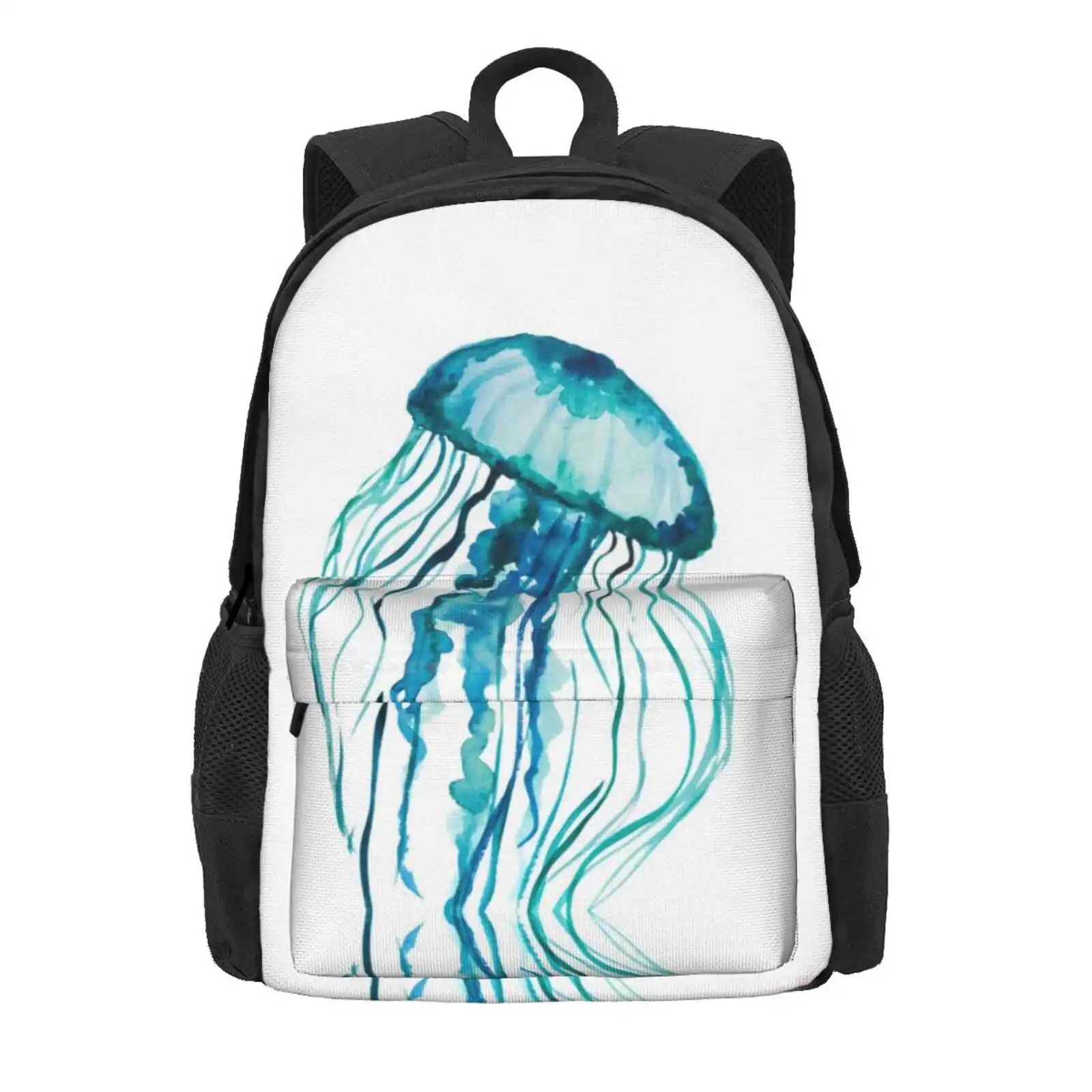 Acquerello meduse vendita calda zainetto zaino borse moda acquerello meduse dipinto Aqua Blue Green Sea Love Sea